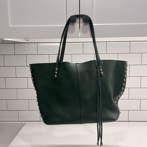 Rebecca Minkoff Dark Green Unlined Leather Tote Bag. - Picture 10 of 10